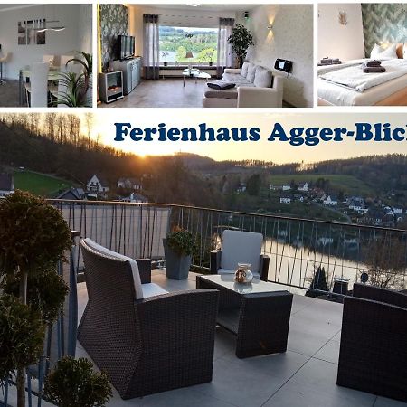 Seeblick-Ferienwohnung Im "Ferienhaus Agger-Blick" Mit Traumhafter Sonnen-Terrasse, Sauna, E-Kamin & Kajak Gummersbach Dış mekan fotoğraf