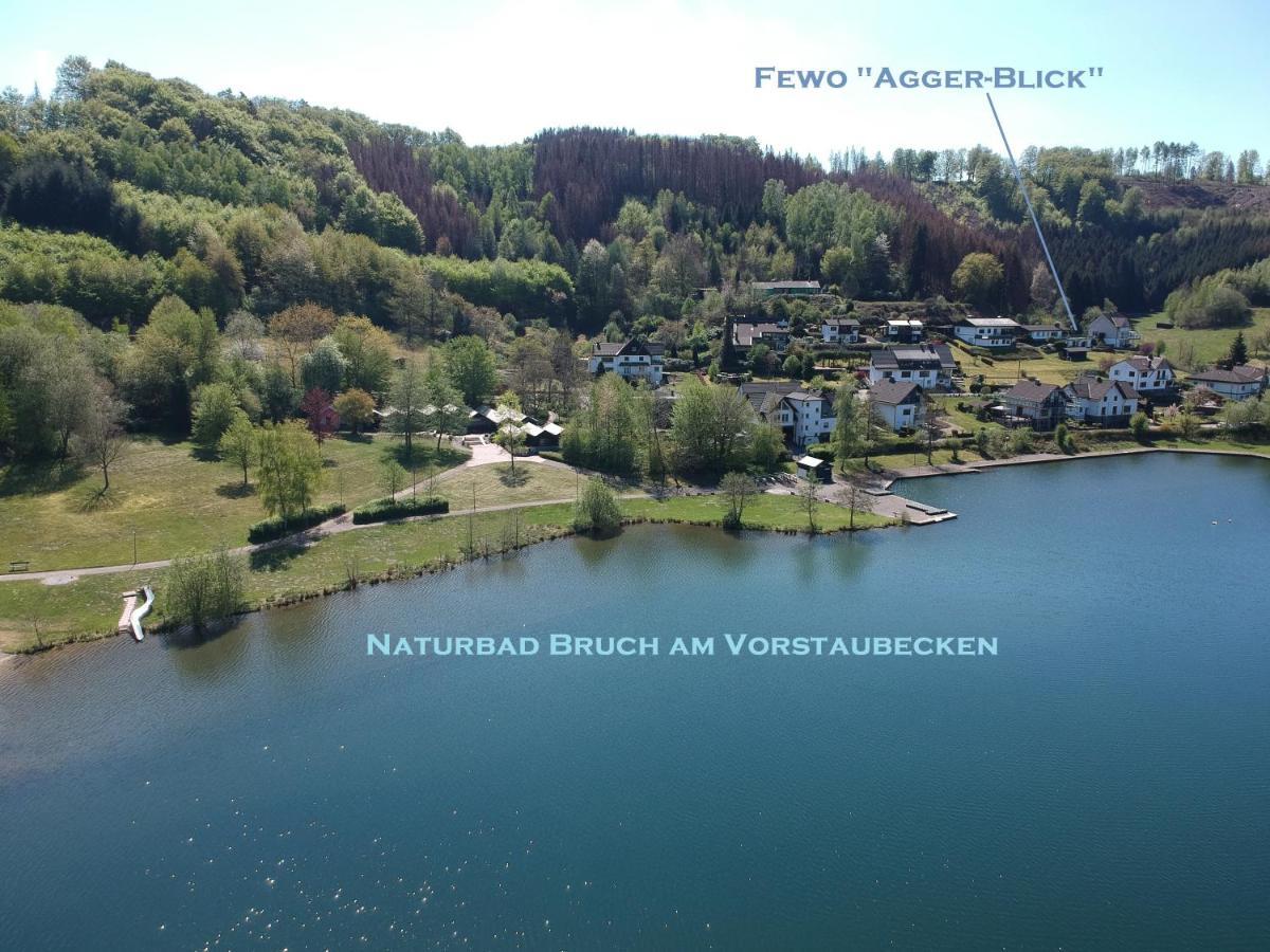 Seeblick-Ferienwohnung Im "Ferienhaus Agger-Blick" Mit Traumhafter Sonnen-Terrasse, Sauna, E-Kamin & Kajak Gummersbach Dış mekan fotoğraf